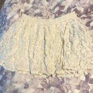 White Lace Denim and Supply Mini Skirt